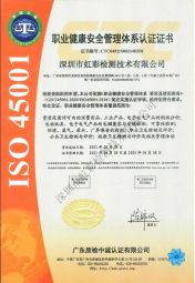 虹彩检测-ISO 45001 职业健康安全管理体系认证